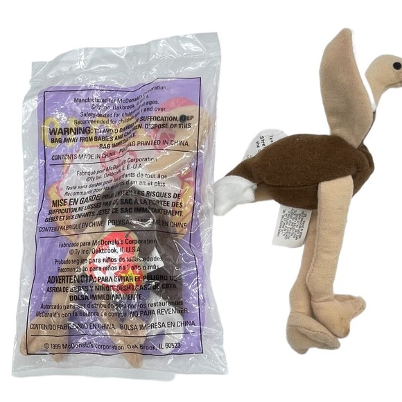 TY 1997 Beanie Babies STRETCH The Ostrich RETIRED & 2x McDonald’s Teenie Beenies - Picture 8 of 12